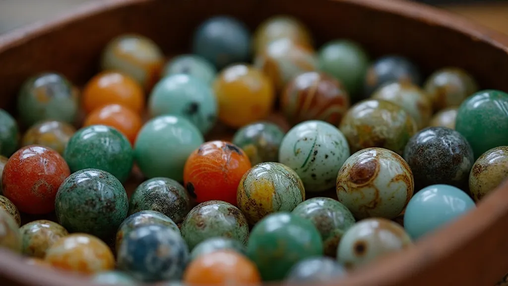 Collection of antique glass marbles