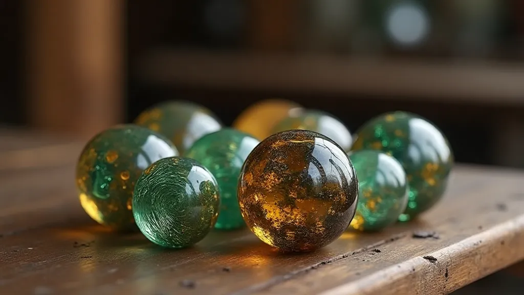 Collection of antique glass marbles