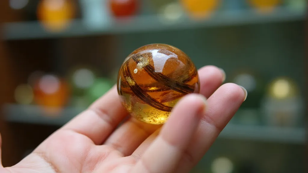 Macro photograph of an antique glass marble
