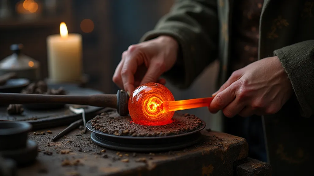 Artisan creating a hand-decorated marble