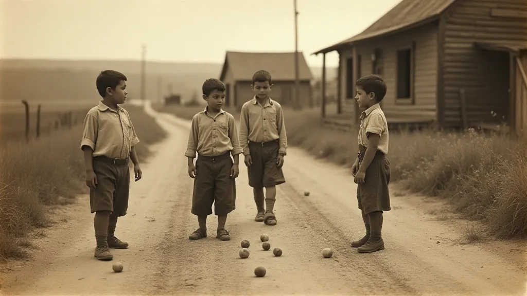 Children playing marbles in the early 1900s