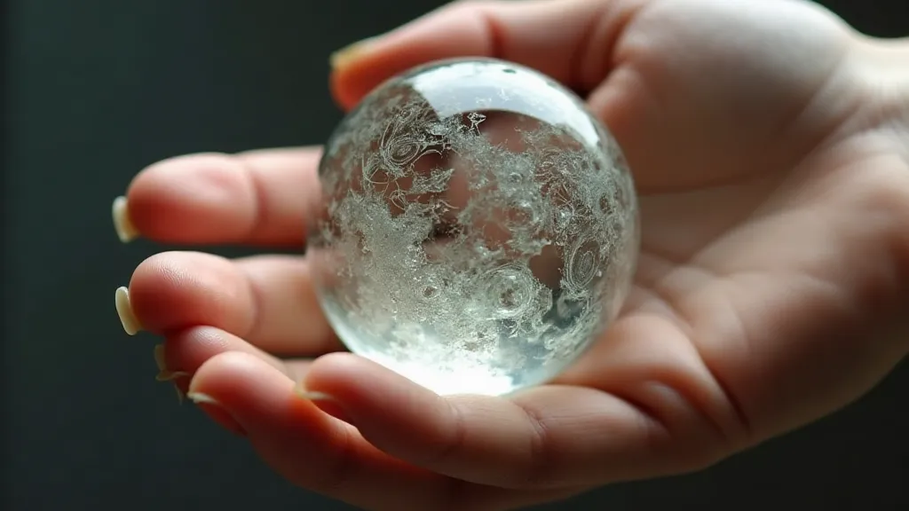 Antique marble held in a collector's hand