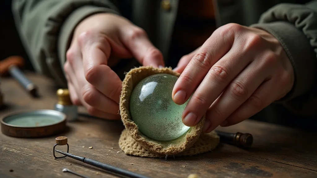 Craftsman restoring an antique marble